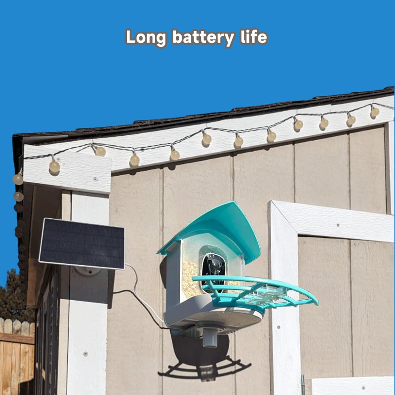 Fazoxo Bird Feeder with Camera, Auto Capture Wiress Bird Feeder Camera, AI Identify Bird Breed, 1080P HD Waterproof Outdoor Bird Watching Camera, Solar-Powered, for Garden, Yard, Park, Blue - Image 3